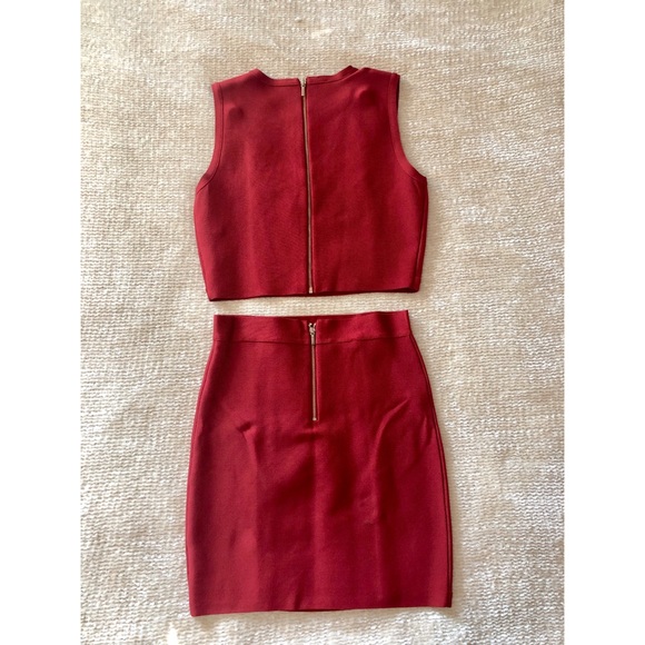 Bebe 2 piece bandage set Red Sz S - Picture 2 of 4